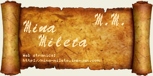 Mina Mileta vizit kartica